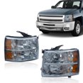 thumbnail image 5 of CROSSDESIGN Headlights Smoky lens White Housing Amber Reflector Fit for 2007-2014 Chevy Silverado 1500 2500 3500, 5 of 9