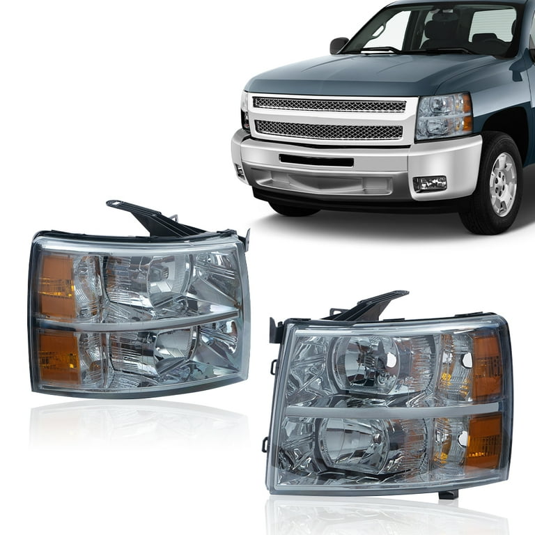 Torchbeam Silverado Headlights from, Replacement Headlights Assembly for  2007-2014 Silverado 1500/2500 HD/3500 HD Black Housing Clear Lens Amber