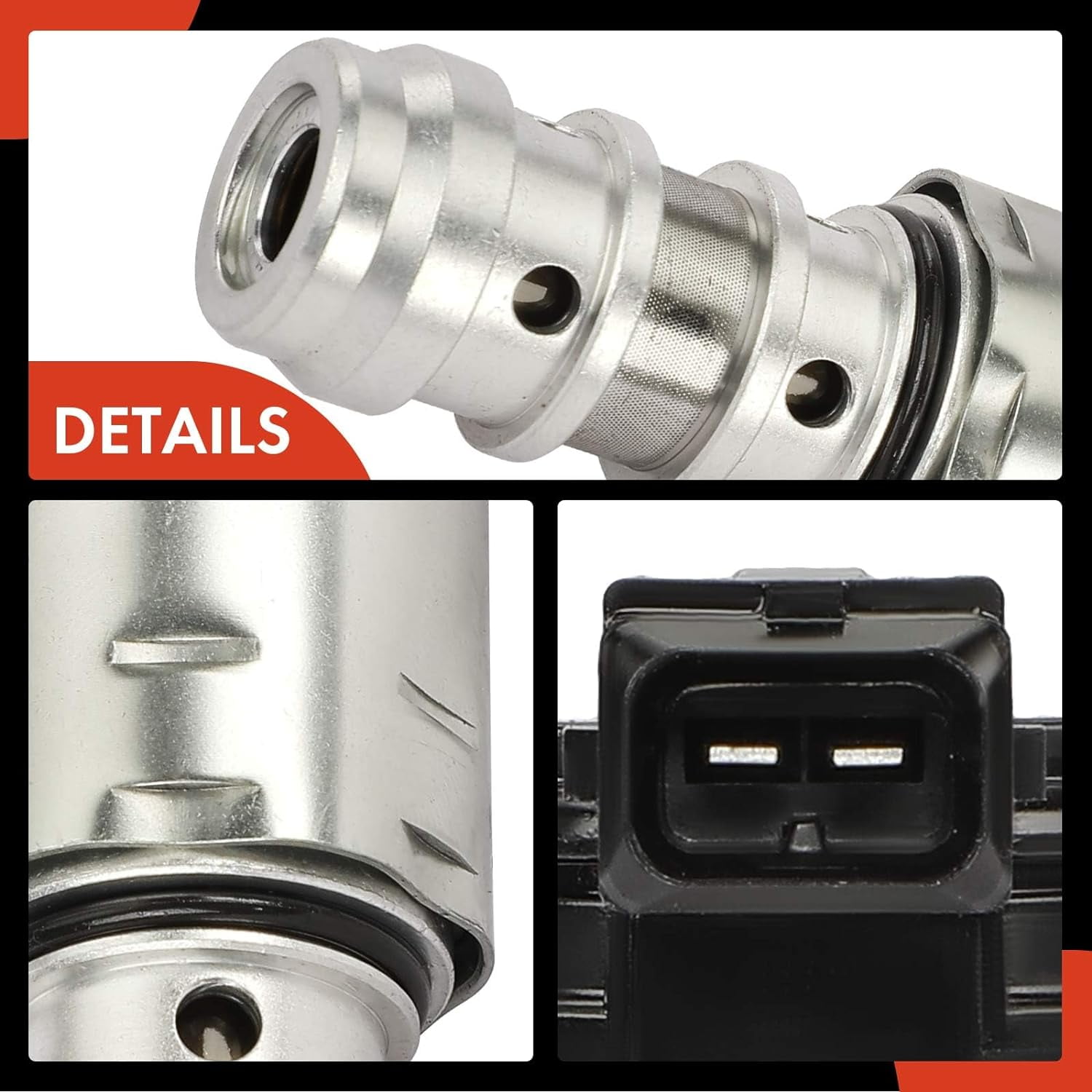 A-Premium 2-PC Intake and Exhaust Engine Variable Valve Timing (VVT) Solenoid Compatible with BMW X5 2000-2010, 545i 2004-2005, 550i 2006-2010, 650i/645Ci/745i/745Li/750i/750Li/760i/760Li/Alpina B7