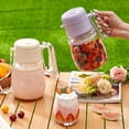 thumbnail image 2 of My Smoothies Cup Blender, 1000ML Portable Small Juice Cup with Handle/Strap, Rechargeable Multi-Function Juicer Juice Cup for Gym/Travel/Kitchen (White), 2 of 7