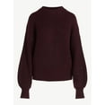 thumbnail image 5 of Time and Tru Women's Shaker Stitch Mock Neck Sweater, Midweight, Sizes XS-XXXL, 5 of 5