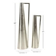 thumbnail image 3 of DecMode 17", 22"H Slim Cone Silver Metal Vase with Extended Handles, Set of 2, 3 of 13