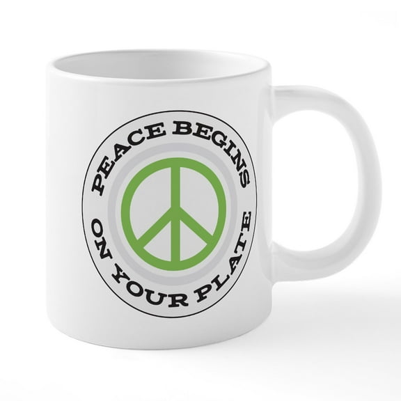 CafePress - Peace Begins On Your - 20 Oz White Ceramic Mega Mug