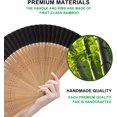 thumbnail image 4 of 8.3'' Hand Holding Bamboo Fan,Foldable Hand Held Bamboo Silk Fan,Chinese Vintage Bamboo Fan for Performance,Decoration,Party,Handheld Silk Fabric Fans for Women and Girls Gifts, 4 of 8