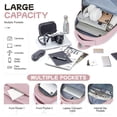 thumbnail image 6 of Cute Aesthetic Backpacks for College with USB Charge, Simple School Backpack for Teen High School Students, Medium Waterproof School Bag for Women Men with Pockets Casual Daypack Bookbag Pink, 6 of 10