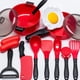 thumbnail image 5 of Juego de cocina de simulación | Ollas y sartenes de juguete | Utensilios de cocina | Plástico ABS | Bandejas planas e inclinadas | Accesorios para perritos calientes con tortilla | 26x16x13cm | Set, 5 of 7