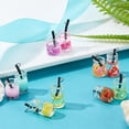 thumbnail image 4 of 1Sets 32Pcs 16 Styles Milk Tea Charms Bulk Colorful Mini Bottle Drinks Resin Fruit Tea Pendants with Pearl Straw for Dangle Earrings Jewelry Making Crafts Supplies Accessories, 4 of 7