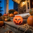 thumbnail image 6 of Tyidzon Halloween Pumpkin Candy Bucket Trick or Treat, Plastic Jack O Lantern Pail with Handle for Kids Party Decor, 3.5 inch, 6 of 7