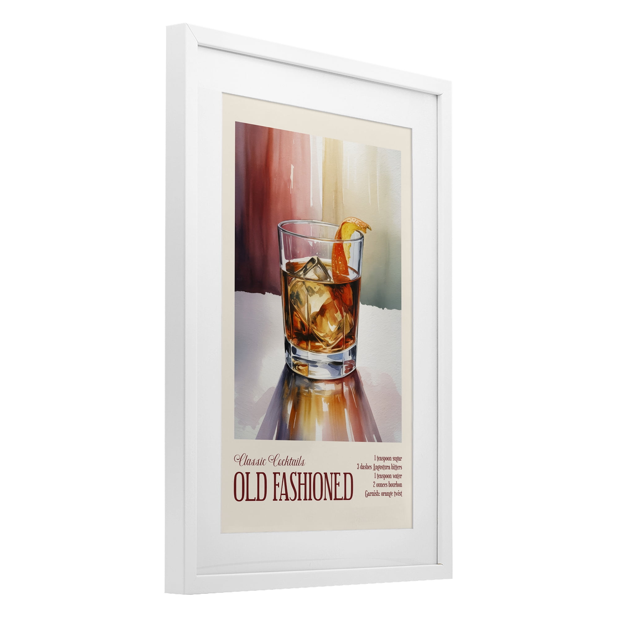 Stupell Industries Old Fashioned on Surface White Framed Print Under Glass, design by Andreas Magnusson