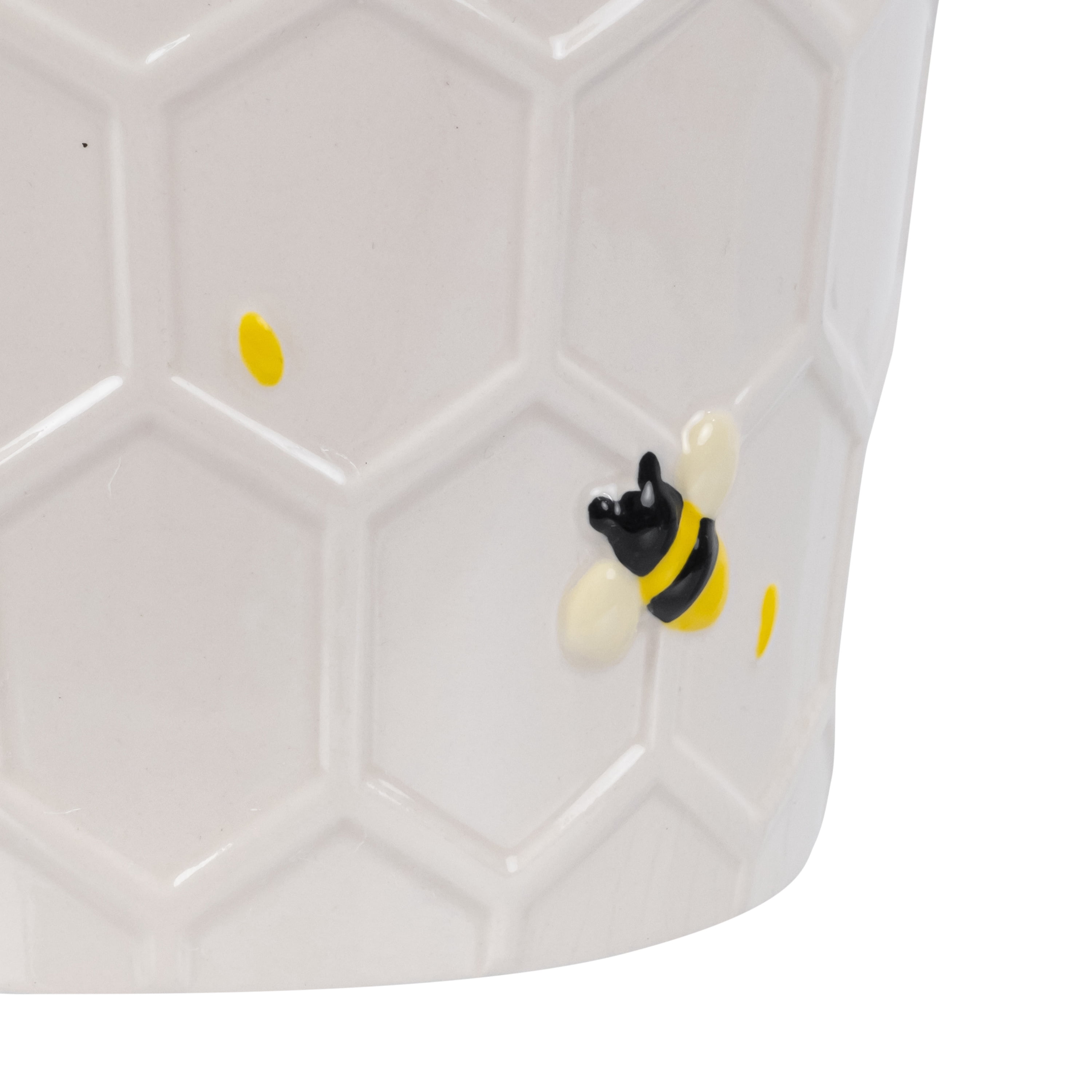 Mainstays 6.25" x 6.25" x 6" Round Cream Ceramic Bee Planter