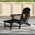 thumbnail image 6 of FODINGHILL Outdoor Folding Adirondack Chair with ottoman with ottoman set of 2, HDPE All Weather Patio Chair with Cup Holder for Deck Backyard Garden, Black, 6 of 10