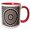 Red/White, variant on 3drose, Multicolored Symmetrical Circle Pattern Dusky Pink Tones, 11oz Two-tone Blue Mug