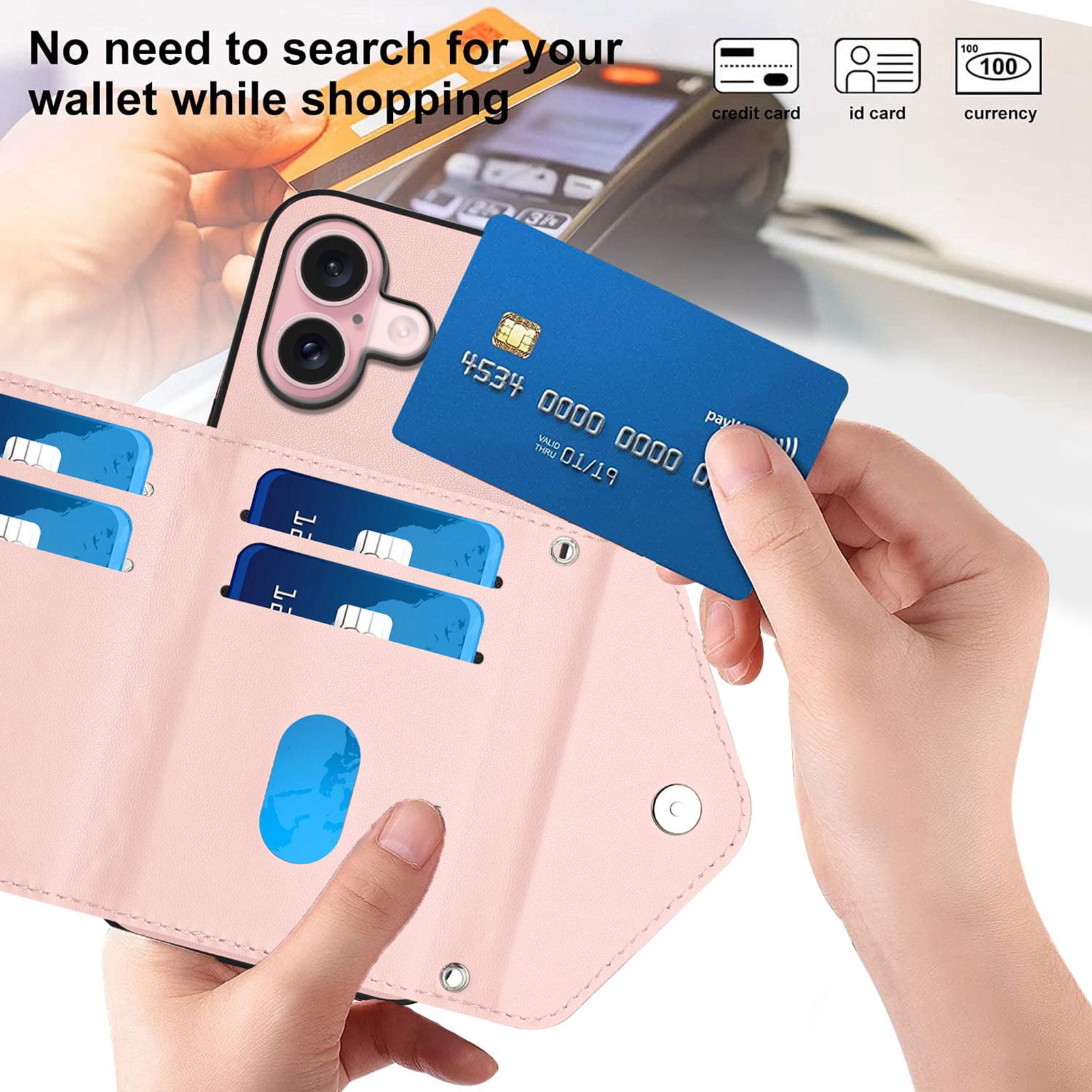 Case for Moto G Play 2024 4G Crossbody wallet cover, with card holder, leather material, equipped with a long shoulder strap, shockproof flip-top phone case