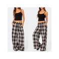 thumbnail image 3 of Yunliwuli Women's Casual Trousers Classic Plaid Print Elastic Waist Loose Wide Leg Pants Lounge Pants, 3 of 6