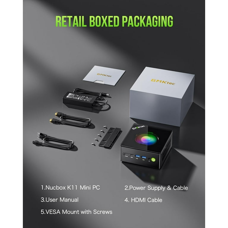 GMKtec Gaming PC, AMD Ryzen 9-8945HS(Up to 5.2GHz), 32GB RAM 2TB