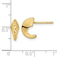 thumbnail image 2 of Finest Gold 14K Yellow Gold Polished Diamond-Cut Knife Edge J-Hoop Post Earrings, 2 of 2
