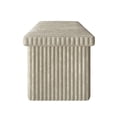 thumbnail image 5 of Home Design Florence Upholstered Folding Storage Bench with Foam Filled Seat, Multi-Purpose Rectangular Design for Seating, Footrest, or Hidden Storage in Living Room or Office, Light Beige, 5 of 8