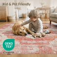 thumbnail image 4 of ODIKA Bathroom Vintage Way Abstract Faded Crimson Cream Mottled Stairs Pet Friendly & Kids Safe Bedside for Bedroom, Nursery, RV, 4 of 7