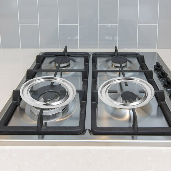 OUNONA Stainless Steel Round Drip Tray for Gas Stoves, Built-in Decorative , Energy Efficient Kitchen Accessory