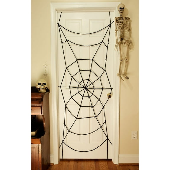 7 Foot Black Spiderweb Door Rope Halloween Decoration