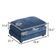 thumbnail image 2 of Zimtown Ottoman for Convertible Chenille Fabric Sofa Set Living Room Furniture Gray-Blue (Only Ottoman), 2 of 6