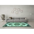 thumbnail image 3 of Ahgly Company Indoor Square Persian Turquoise Blue Traditional Area Rugs, 7' Square, 3 of 4