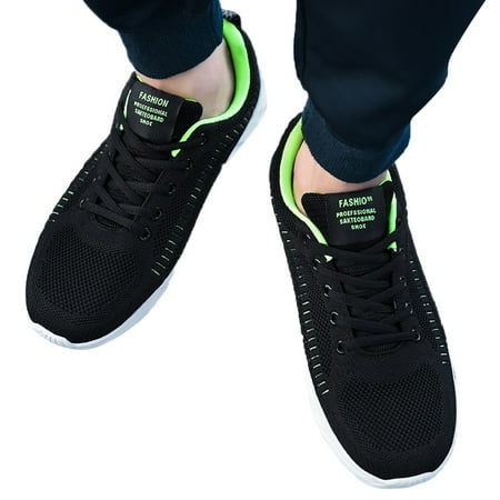 

Chnzic Fashion Men Mesh Mountaineering Casual Sport Shoes Lace Up Solid Color Running Breathable Soft Bottom Sneakers