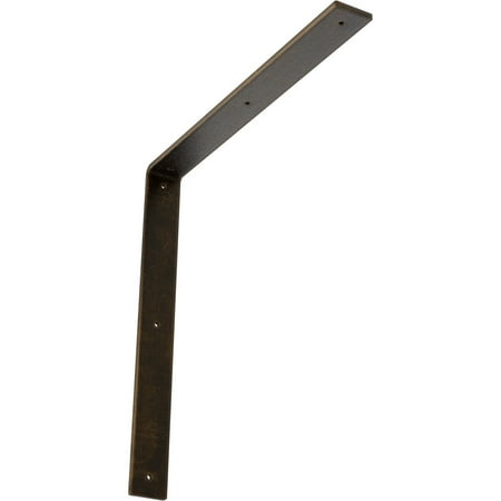 

Ekena Millwork 2 W x 18 D x 18 H Hamilton Steel Bracket Antiqued Brass