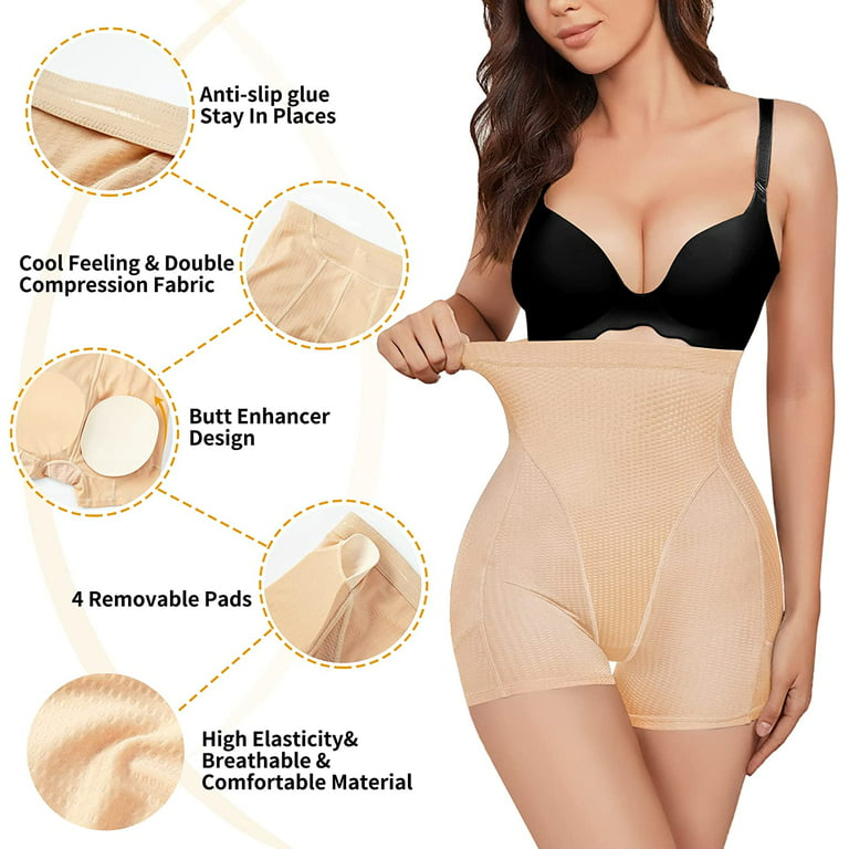 Irisnaya Butt Lifter for Women Seamless Shapewear Padded Tummy Control  Panties Waist Trainer Body Shaper Hip Enhancer Underwear(Beige Medium) 