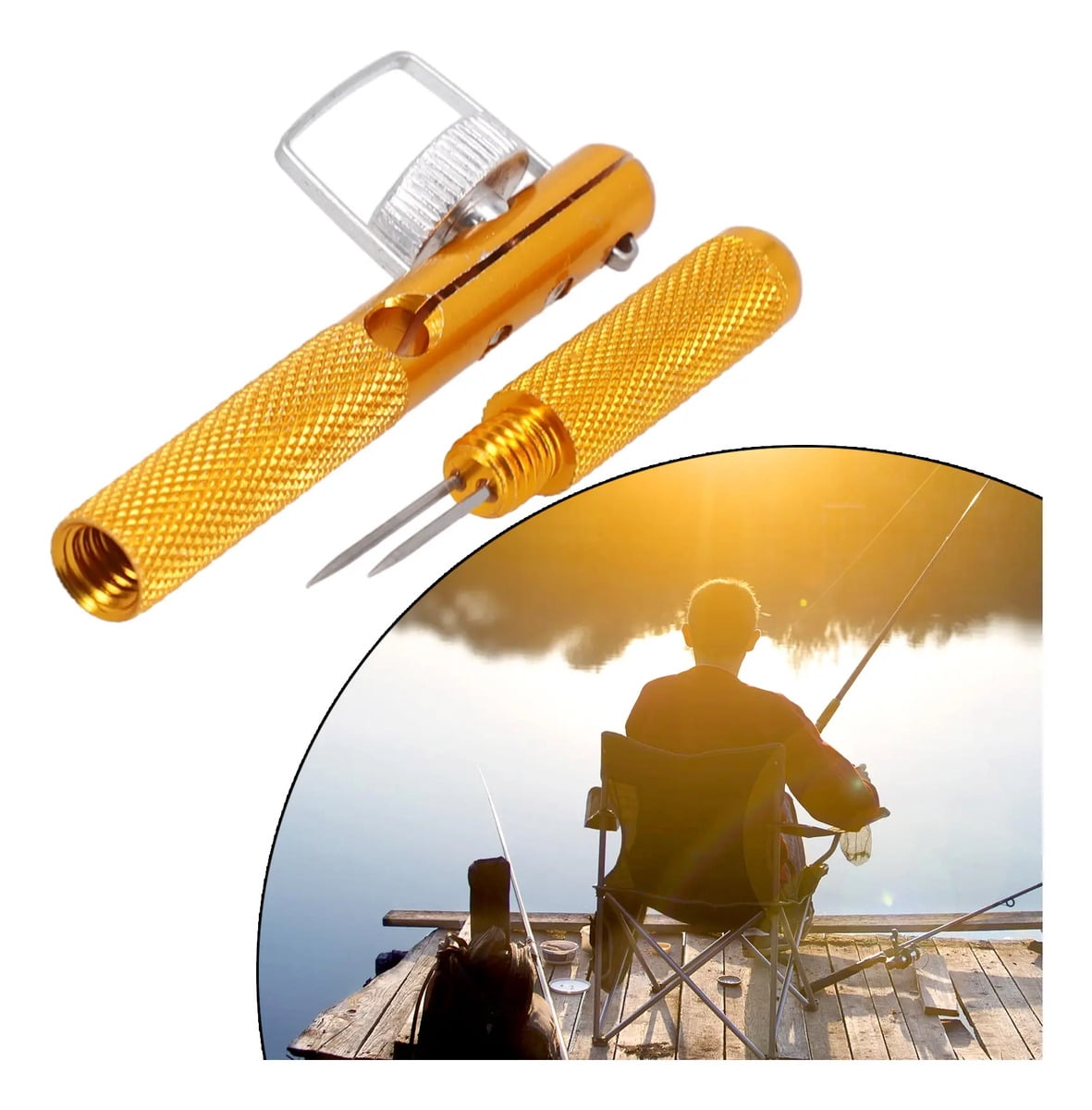 Knotted hook for cutting fishing line