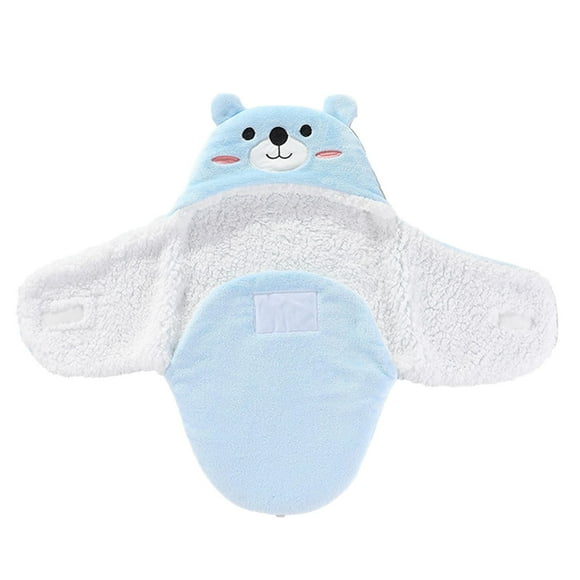 Manta envolvente para recién nacido, gorro envolvente, albornoz con capucha para bebé, para baño, piscina, playa, ducha, patrón de dibujos animados, , Azul 62cm