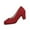 Red, variant on QQAMB Heel The World Women's High Chunky Block Closed Toe Heels,Slip On Pointed Toe Work Dress Office Wedding Party Pumps Shoes