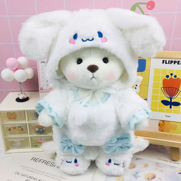 Muñeca de oso Lena, linda muñeca de peluche, ropa de bebé súper suave, ropa de repuesto para niñas, regalo de San Valentín, regalo de cumpleaños
