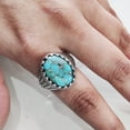 thumbnail image 4 of Blue Copper Turquoise Mans Ring, Natural Copper Turquoise Ring, Silver Jewelry, 925 Silver Ring, Birthday Gift, Heavy Mens Ring, Arabic Design, Ottoman Style Ring, Christmas, Turkey Mens Signet Ring, 4 of 7