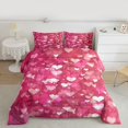 thumbnail image 2 of Feelyou Love Heart Teens Full Size Comforter Sets, Glitter Pink Cartoon Bedding Comforter Set, Romantic Valentine's Day Reversible Bedding Sets, Microfiber Bedroom Decor, 3 Pieces, 2 of 8