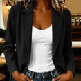 thumbnail image 4 of Sahpxhe Womens Blazer Notched Lapel Tailored Long Sleeve Two Button Lined Blazer Jacket for Work Commute Business Black XXXL, 4 of 6