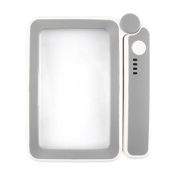 Lupa de mano plegable con 10 luces LED y carga USB | Aumento 3X para lectura | Lente grande de 13 x 11,4 cm para libros, periódicos y letra pequeña | Portátil para personas mayores y con baja visión