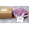 thumbnail image 3 of Soimoi 40Pcs Check & Tartan Print Precut Fabrics Strips Roll Up 1.5x42inches Cotton Jelly Rolls For Quilting - Red, Blue & White, 3 of 9