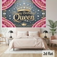 thumbnail image 4 of Happy Birthday Queen Backdrop Elegant Pink Curtain Birthday Photography Background Golden Crown Leaves Glitter Diamond Birthday Party Decorations Banner Supplies Photo Booth Props, 4 of 4