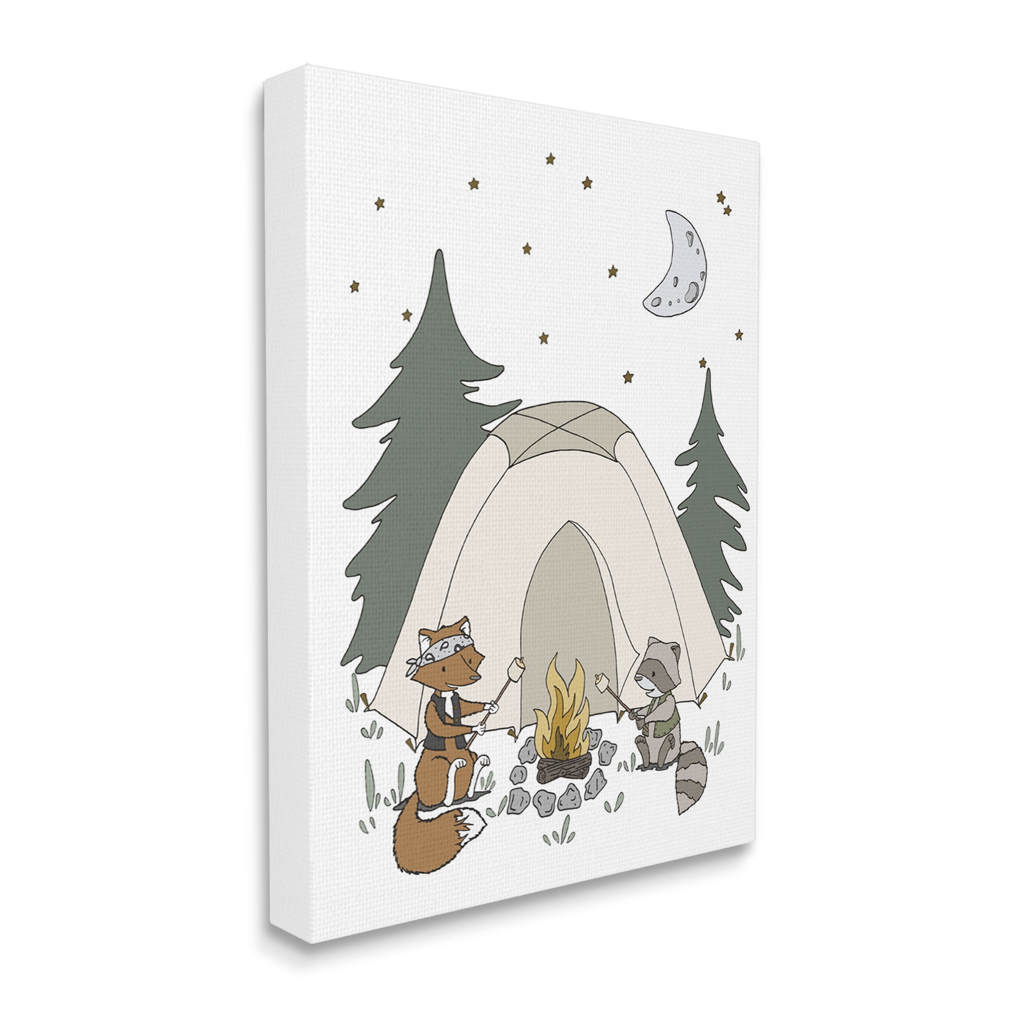 Stupell Industries Woodland Animals Camping Nature Tent Roasting Marshmallows Graphic Art Gallery Wrapped Canvas Print Wall Art, Design by Sweet Melody Designs