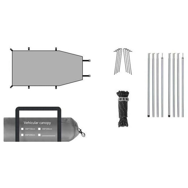 relayinert Tentes de Toit pour Voitures Compagnon de Camping Toutes Saisons Auvent Très Grand. Polyester Gris