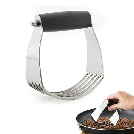 

OUNAMIO Dough Blender Top Professional Pastry Cutter with Heavy Duty Stainless Steel Blades Large Size 4 Gray