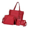 thumbnail image 2 of Sac à Main pour Dames Sac pour Dames Ensemble de 4 Pcs Sac à Bandoulière Sac Sac à Main Bourse en Cuir PU, Rouge, Tel Que Décrit, 2 of 8