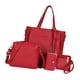 thumbnail image 2 of 4x Niñas Bolso de cuero Monedero de embrague Conjunto Rojo Hugo Bolsos de hombro Cartera de embrague, 2 of 10