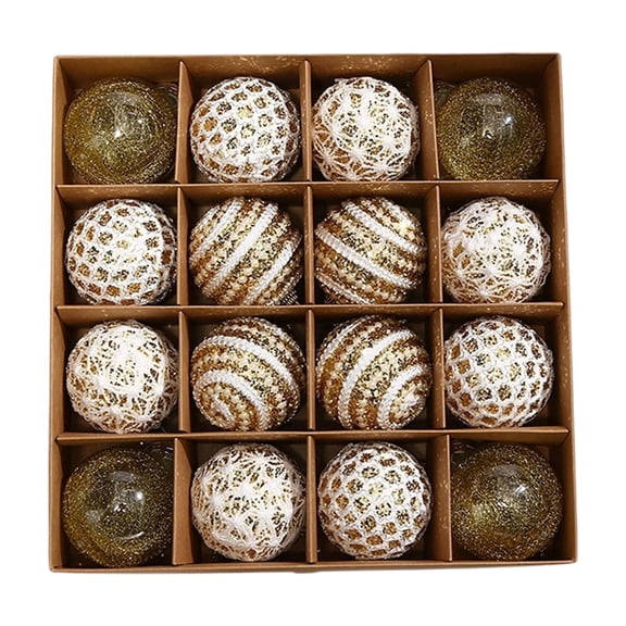 Gold Golden Christmas Ball Ornaments Set With Reflective Finish For Tree And Home Decor