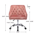 thumbnail image 2 of Swivel Chair, Desk Armrest and Wheels-Upholstered Cross Legged Wide, Comfortable Adjustable Swivel Armchair Vanity Chair Nice Task Chair, Pink, 2 of 7