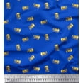 thumbnail image 1 of Soimoi Blue Modal Satin Fabric OMG Text Print Fabric by the Yard 42 Inch Wide, 1 of 3