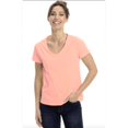 thumbnail image 1 of Sierra Socks T-Shirts Col en V pour Femmes (L, Saumon), 1 of 2