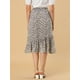 thumbnail image 5 of Falda vintage Allegra K con volantes en la cintura elástica floral para mujer Púrpura M, 5 of 6