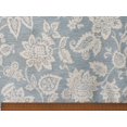 thumbnail image 3 of Fabric Mart Direct Ivory, Teal Blue Viscose Linen Fabric By The Yard, 55 inch or 140 cm width, 3 Continuous Yards Ivory Linen Fabric, Teal Floral Paradise, Upholstery Drapery Curtain Wholesale Fabric, 3 of 5